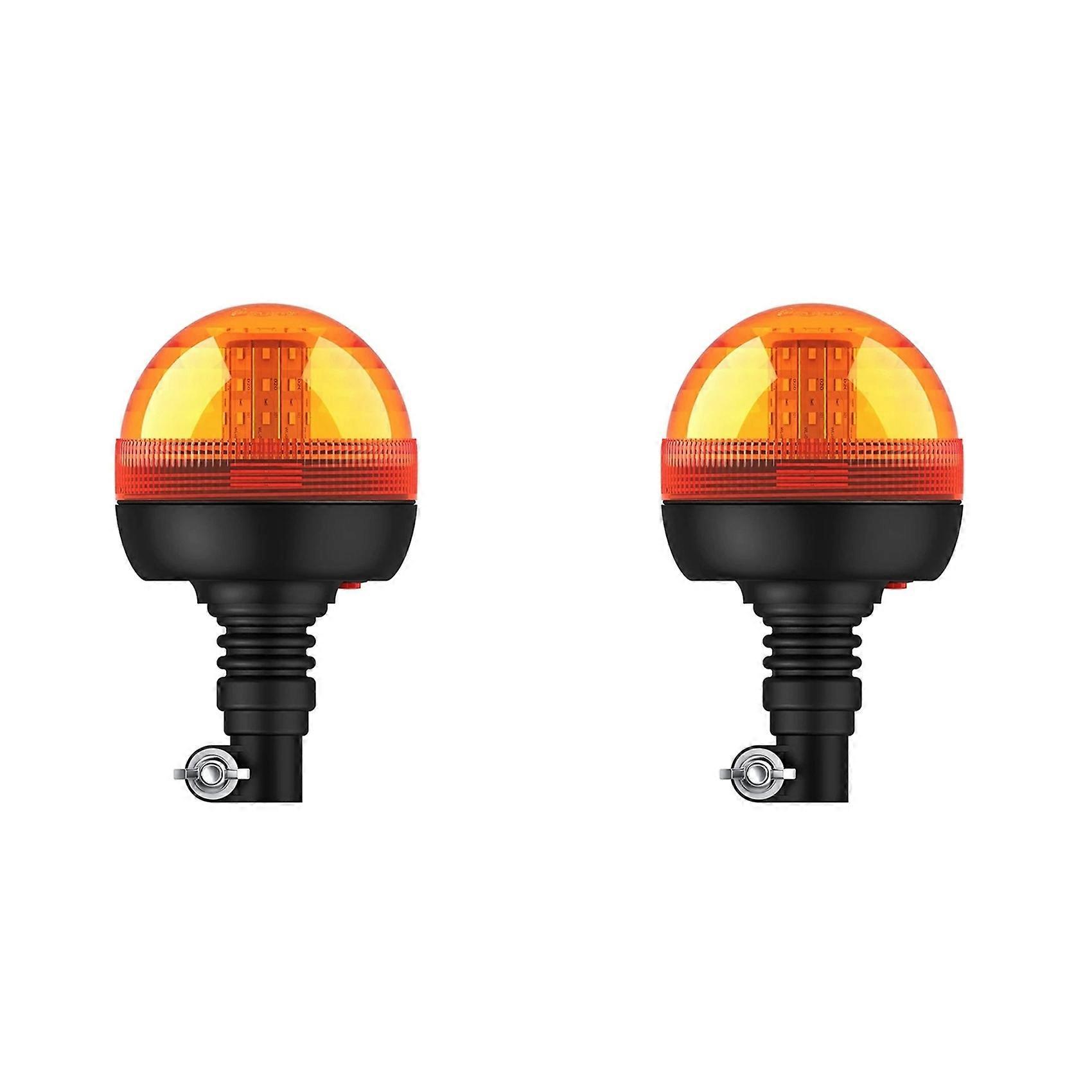 2X LED Rotating Warning Light for John Deere Tractor Truck Flashing Amber Flexible Emergency Strobe Lamp Beacon Forestry