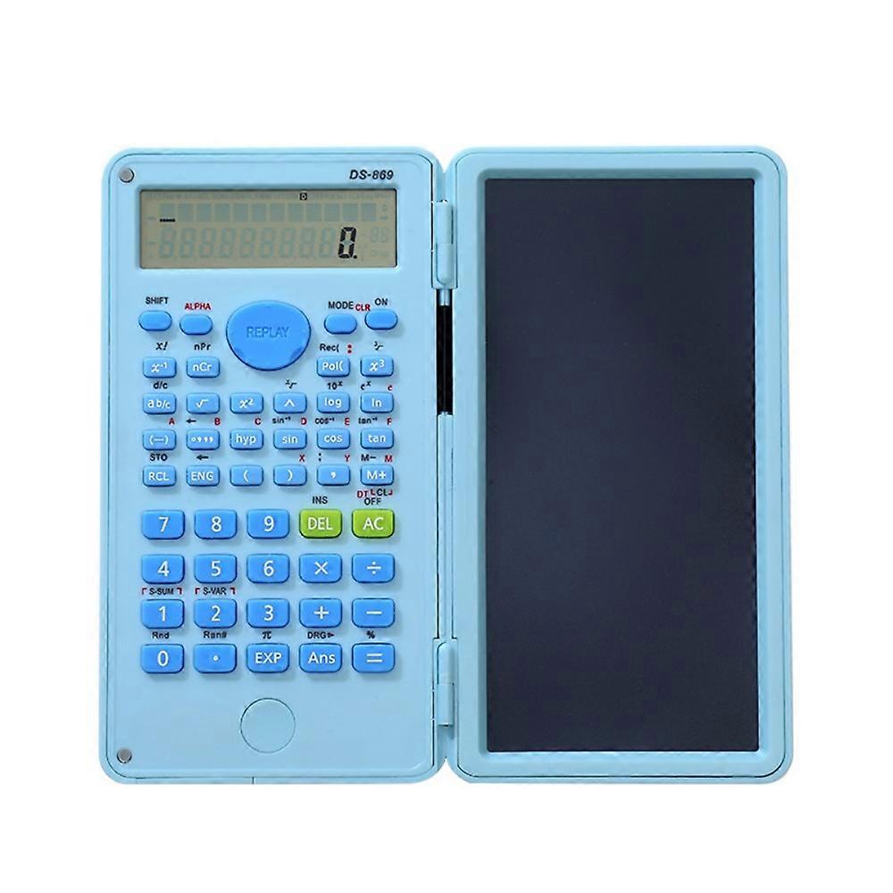 2 IN 1 Scientific Calculator with LCD Notepad Portable 12 Digits Math Calculator Foldable Handwriting Board School Office