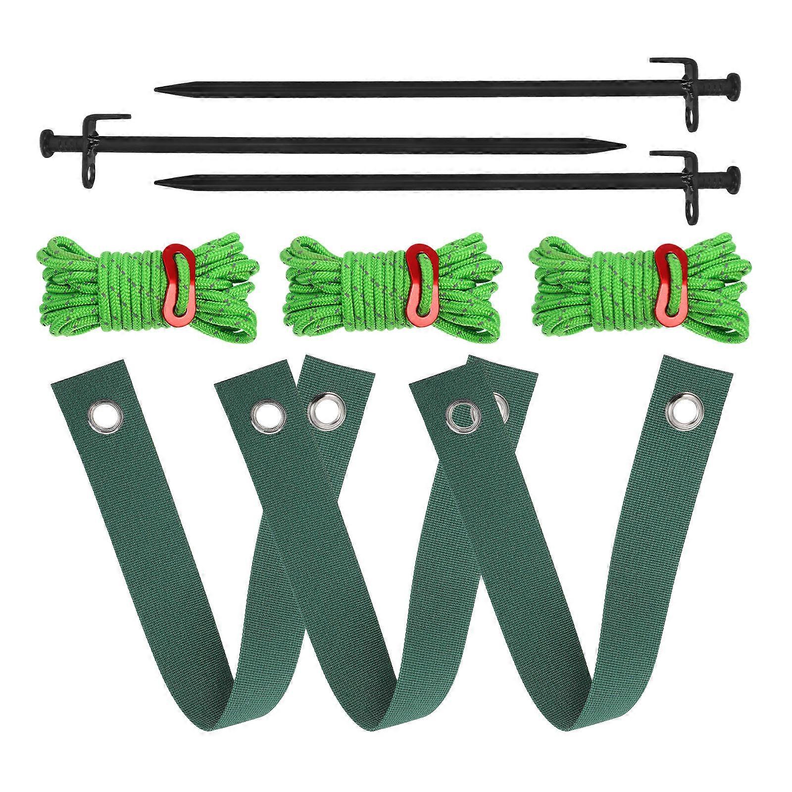 Black Heavy Duty Tree Stake Kits for Tree Stability with 3Pcs Strap Set