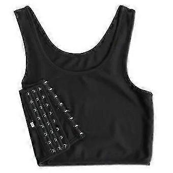 Corset feminino estilo tomboy com fivela lateral para compressão do busto no verão. Confortável e compressivo.