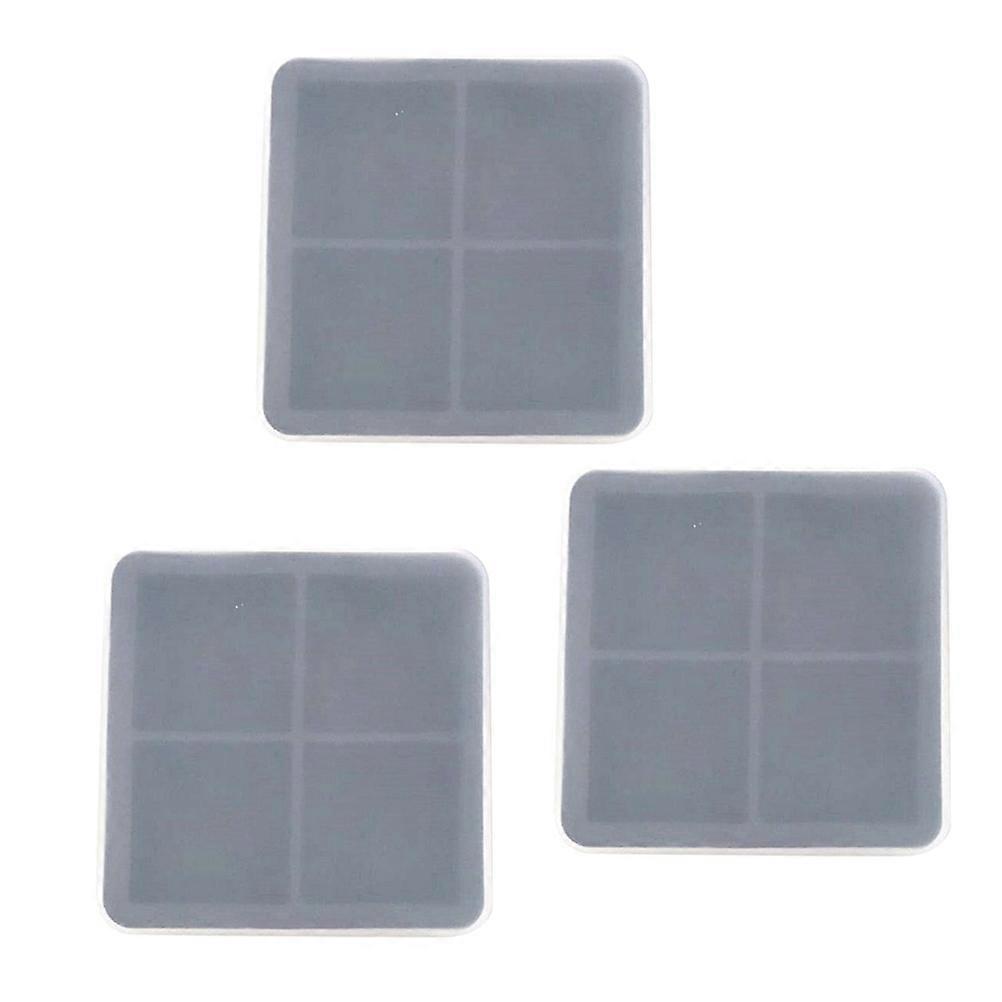 DIY Use Silicone Ice Cube Cake Mold for Whiskey 3Pcs with 4 Cavities