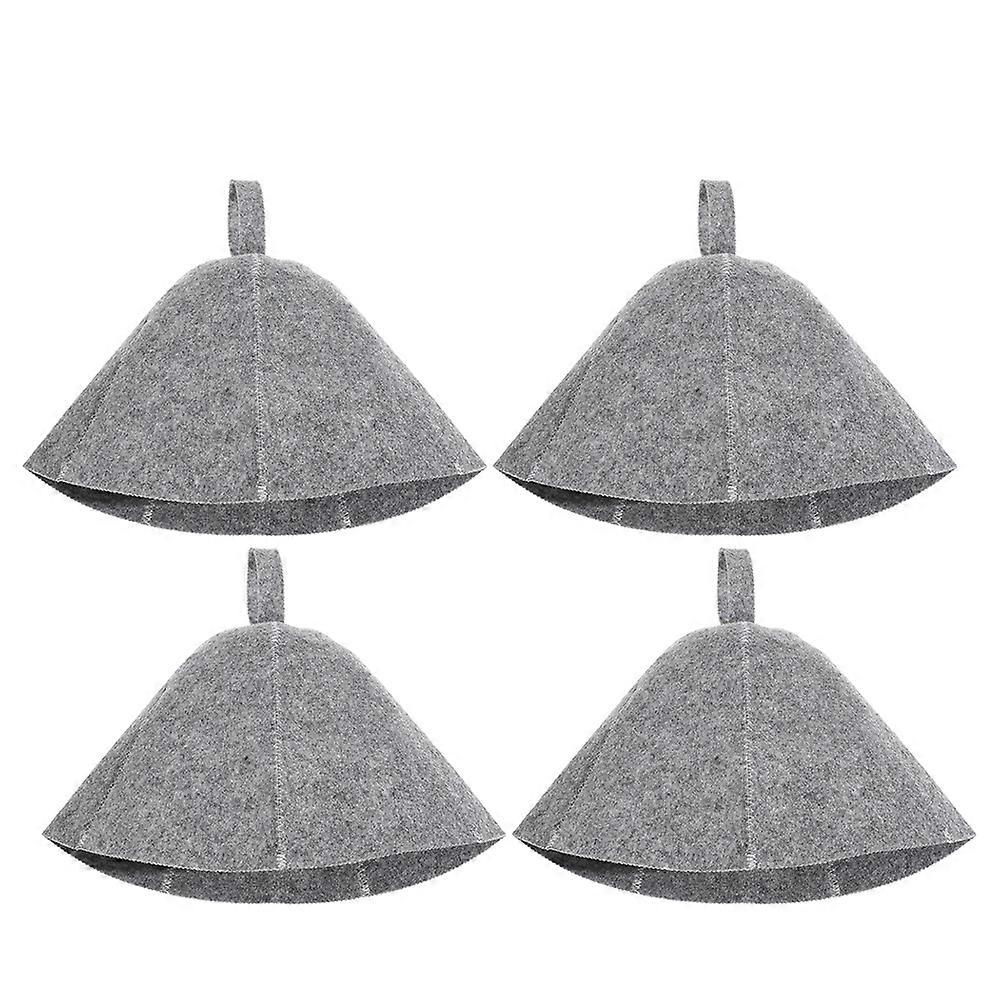 Comfortable Felt Sauna Hat for Hair Protection 4Pcs Bathing Caps