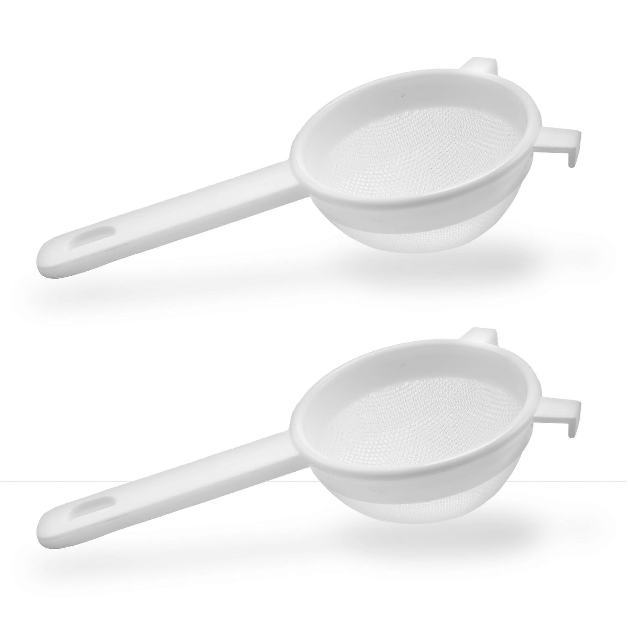 Nylon Mesh Strainer 2 Pack 3.75 Inch with EasyGrip Handle for Gallon Jar and Kitchen Use
