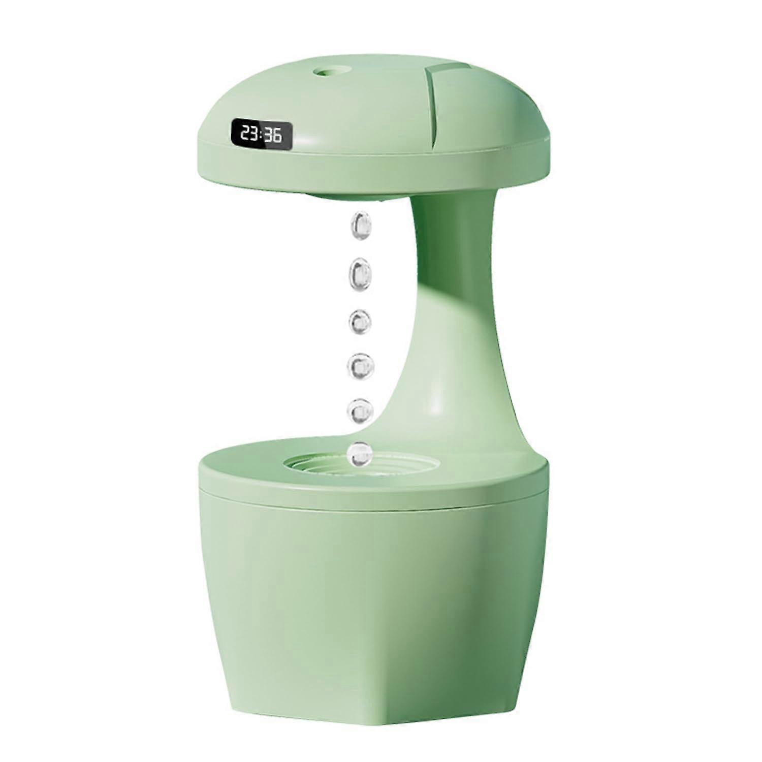 Anti Gravity Humidifier 800ml Cool Mist Ultra Quiet 36dB Water Drop Design with LED Clock