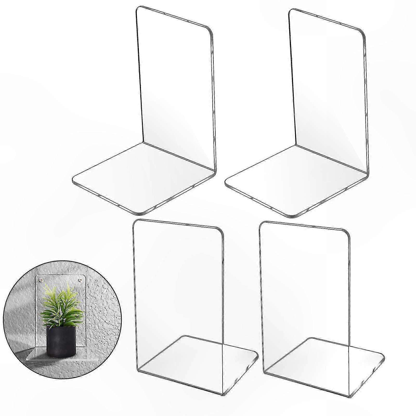 Transparent Acrylic Bookends, Durable Desk Organizer for Office and Study Use