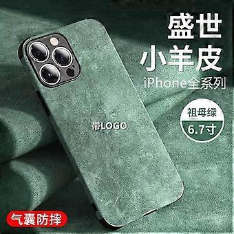 Case For Iphone 13 Cangling Green With Logo Plush Lens Fullyed Four Corners Anti-fa No3986