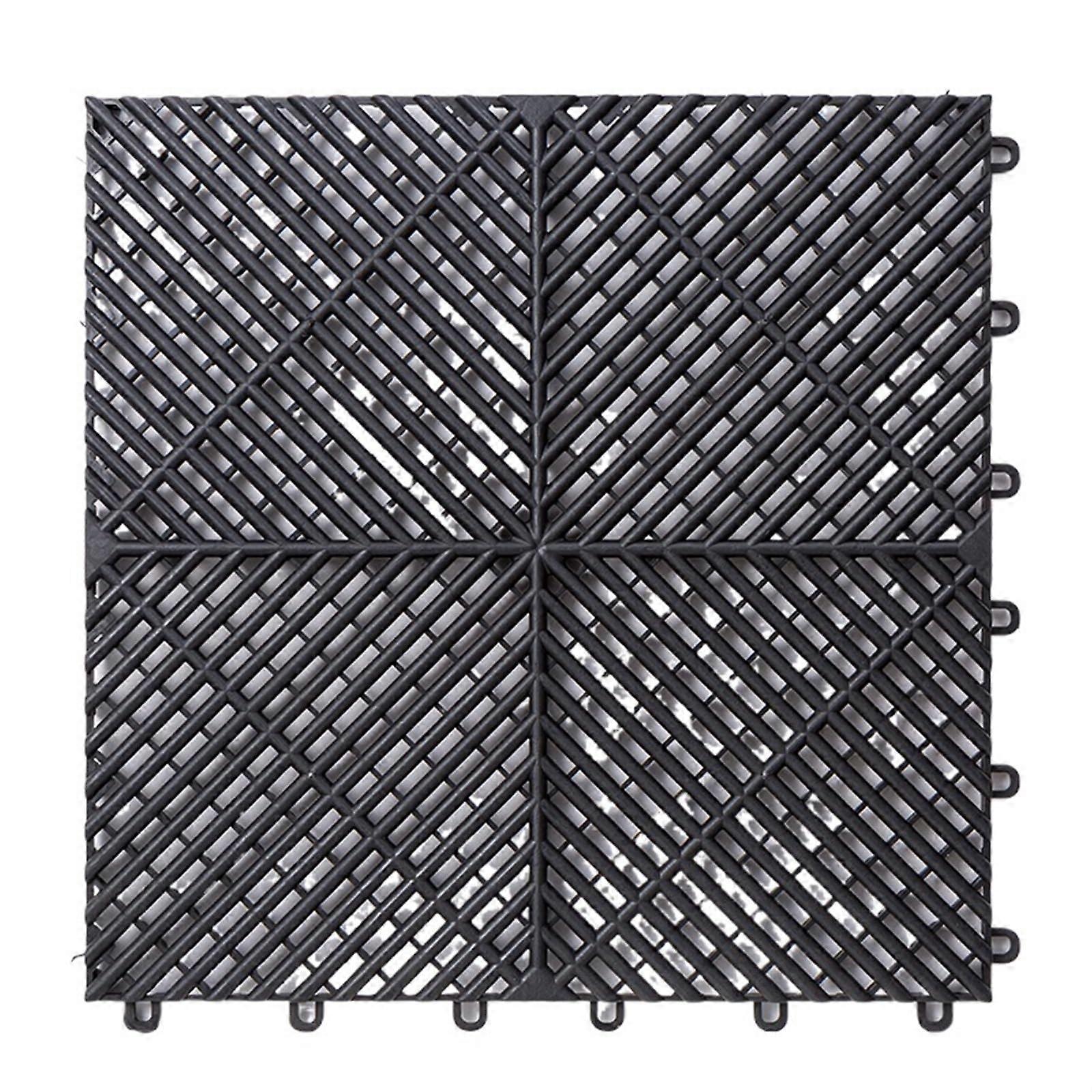 Heavy Duty Interlocking Garage Floor Tiles 400x400mm NonSlip Ventilated Modular Plastic Flooring