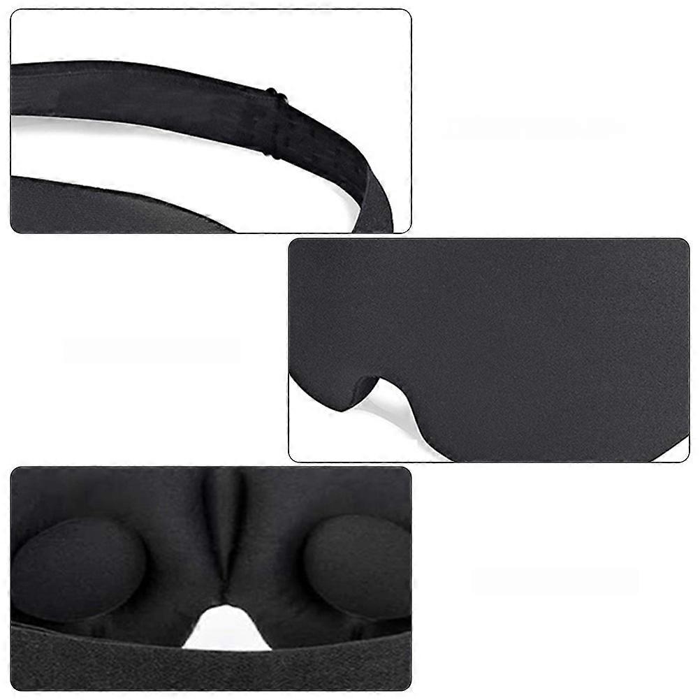 Black 3D Eye Mask Featuring Breathable Memory Sponge for Sleeping Use