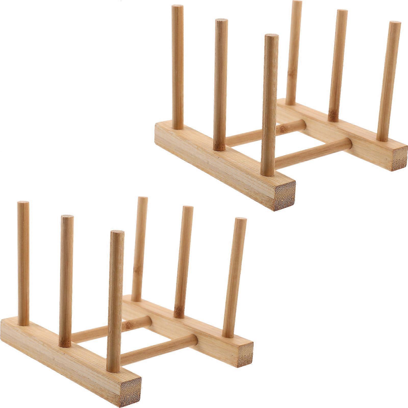 Bamboo Draining Rack Holder for Home Use 2Pcs Water Mug Drainer