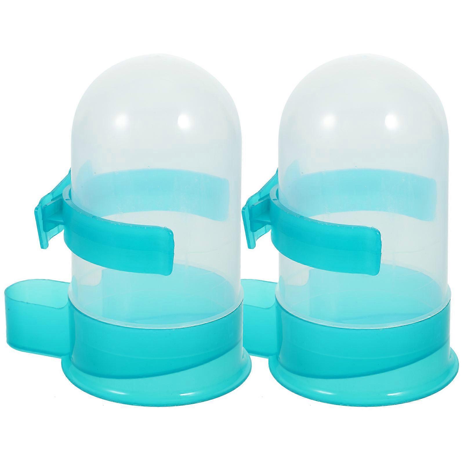 Pet Water Holder Automatic Feeder for Parrot Use 2Pcs Lightweight Green