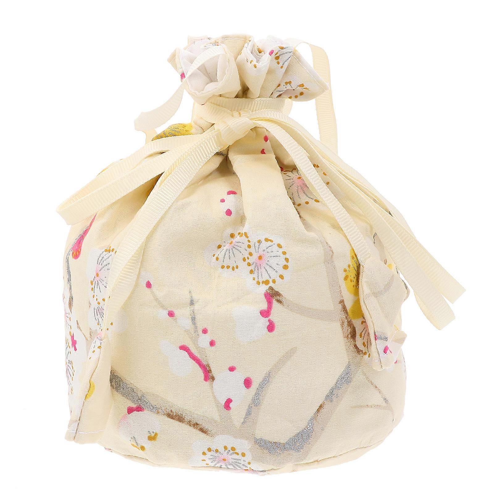 Japanese Style Drawstring Bag for Storage Use 1Pcs Practical Beige Cotton