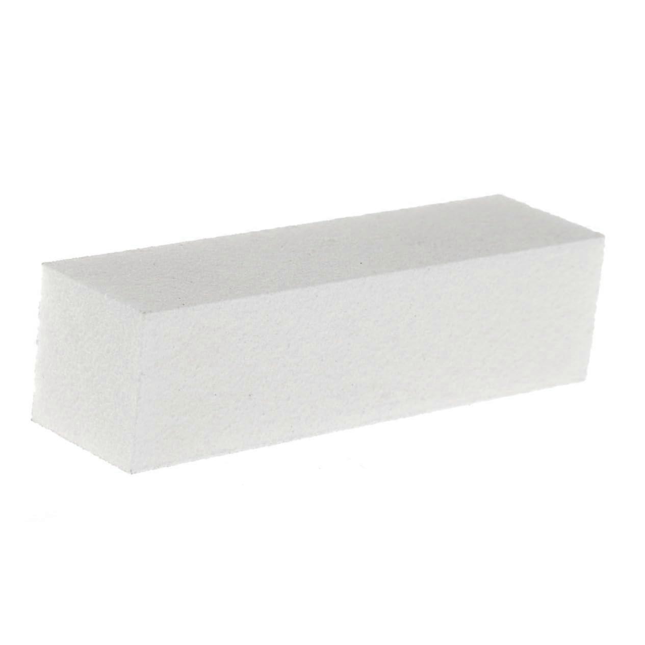 10pcs White Sponge Nail Buffer Blocks All Sided Washable for Manicure Pedicure Professional Use