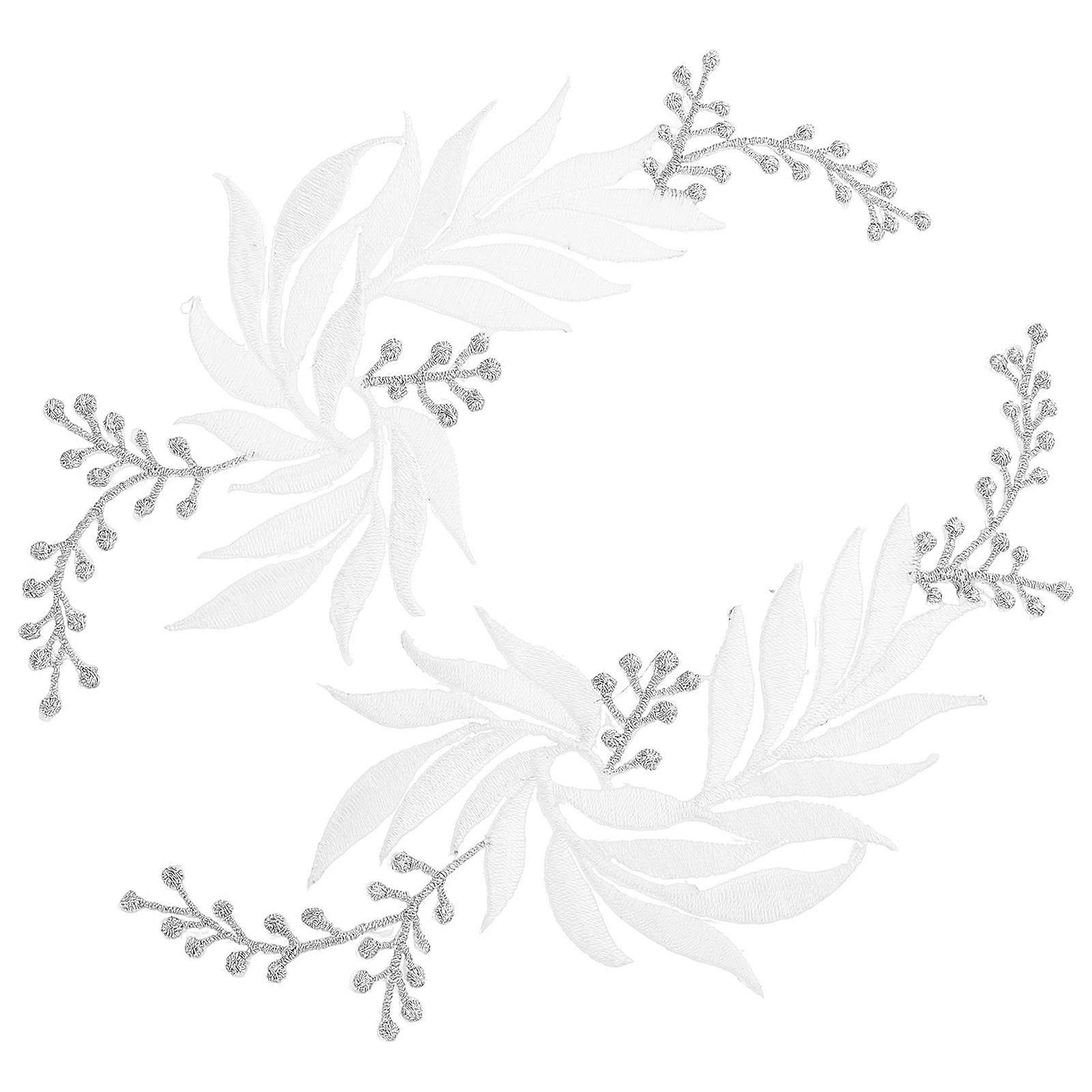 2Pcs Embroidered Tree Leaf Patch for Decoration Use DIY Clothing Applique