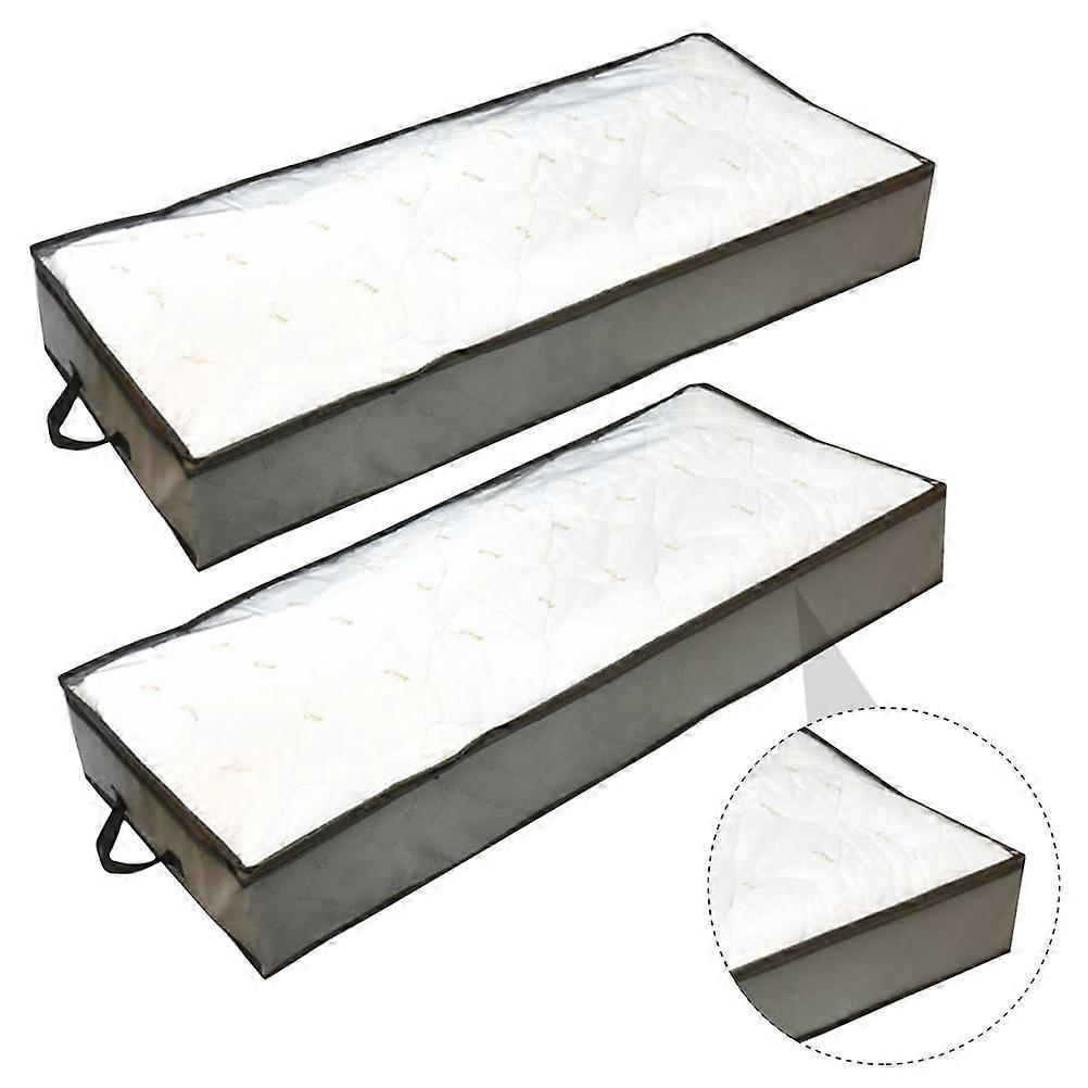 Quilt Organizer Storage Bag Foldable for Quilt Storage 2Pcs White Material