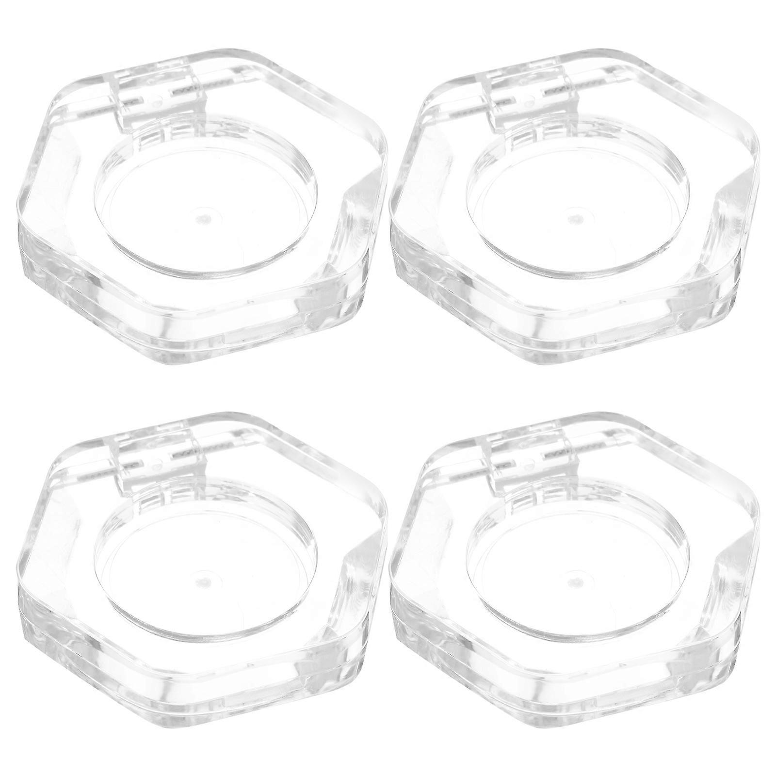 Empty Eyeshadow Case Hexagon Eyeshadow Pan for Storage 4Pcs Transparent Makeup Pans