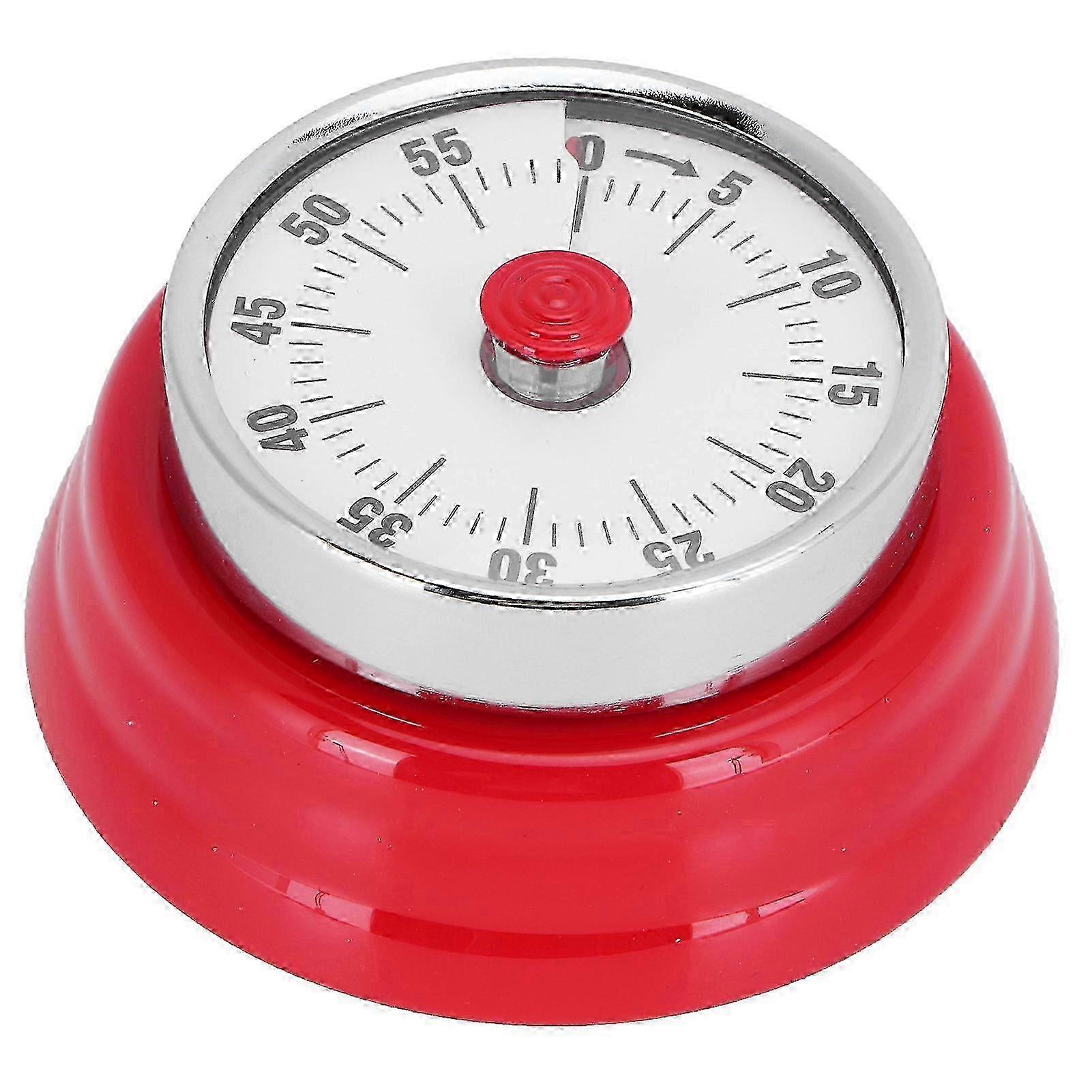 Magnetic Kitchen Timer Manual Mechanical Alarm Cooking Countdown Reminder for Time ManagementVisual Timer: Red 25-26