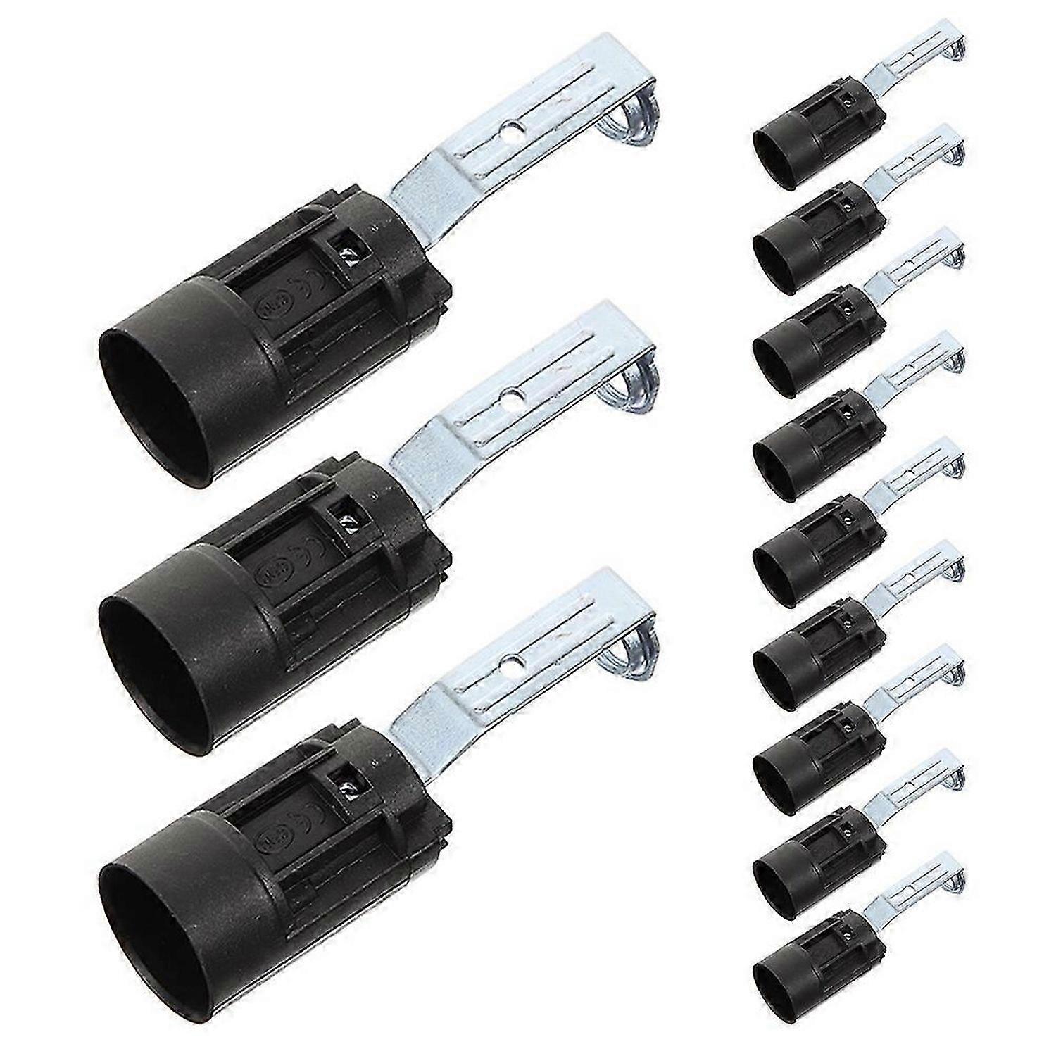 12Pcs E14 Lamp Socket Holder for Screw in Light Bulbs Black Material