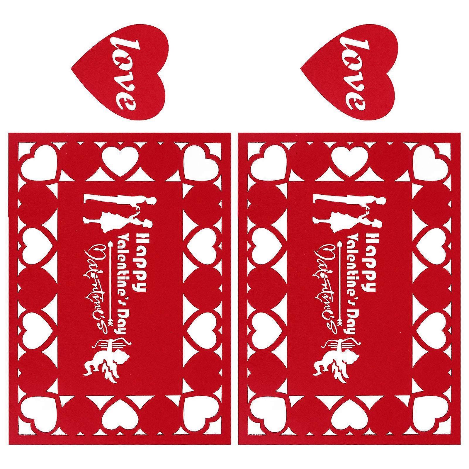 4pcs/ Set Valentine's Day Placemats Tabletop Coasters  Party Tableware Mats