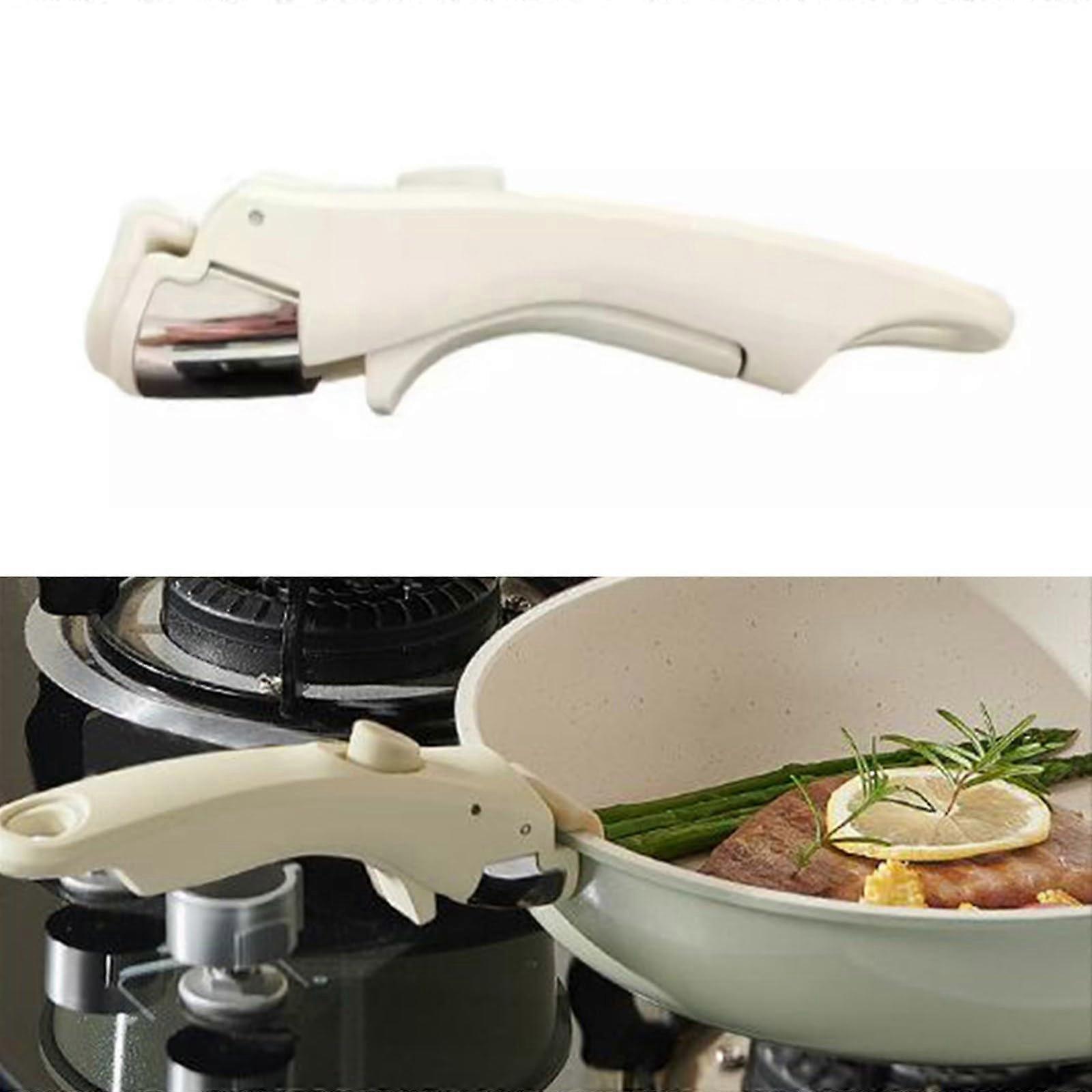 Removable Pot Handle Clip White HeatResistant Detachable Pan Handle for Universal Cookware