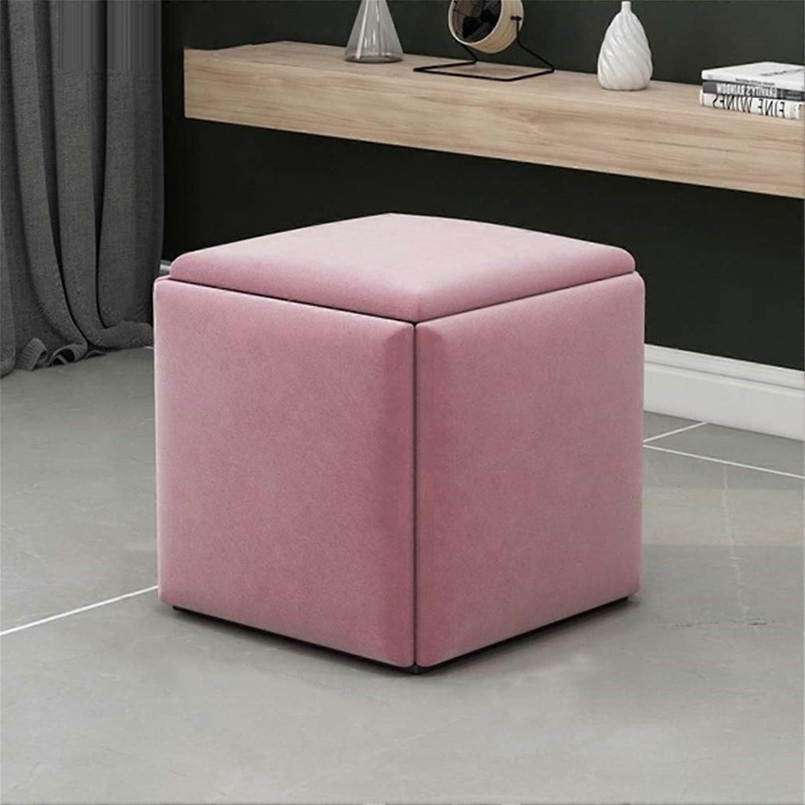 Ottoman Cube 5in1 Stackable Convertible Ottoman Chair with Storage and Wheels for Small Rooms