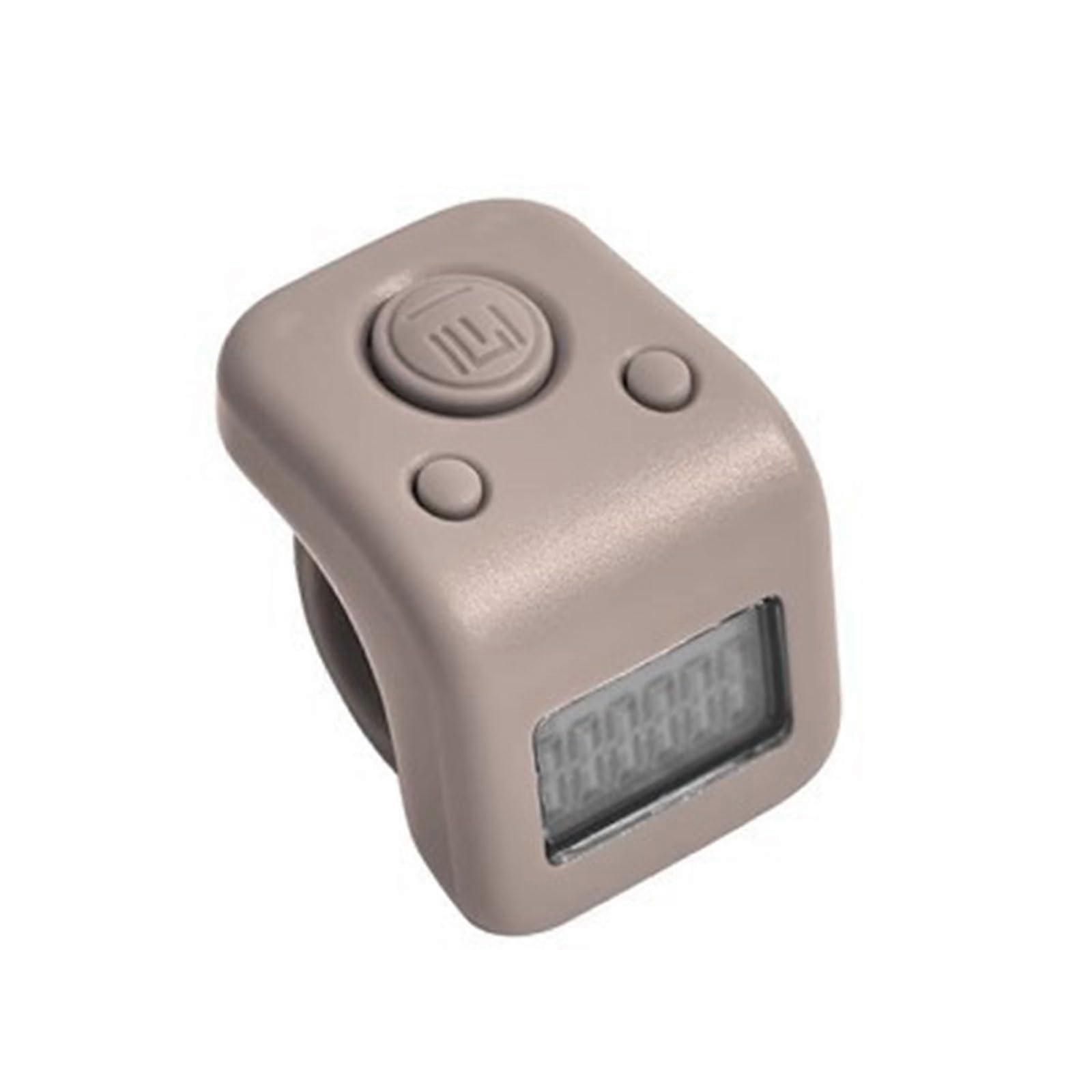 Digital Finger Tally Counter Waterproof Silent Button Large LCD for Knitting Prayer Gray