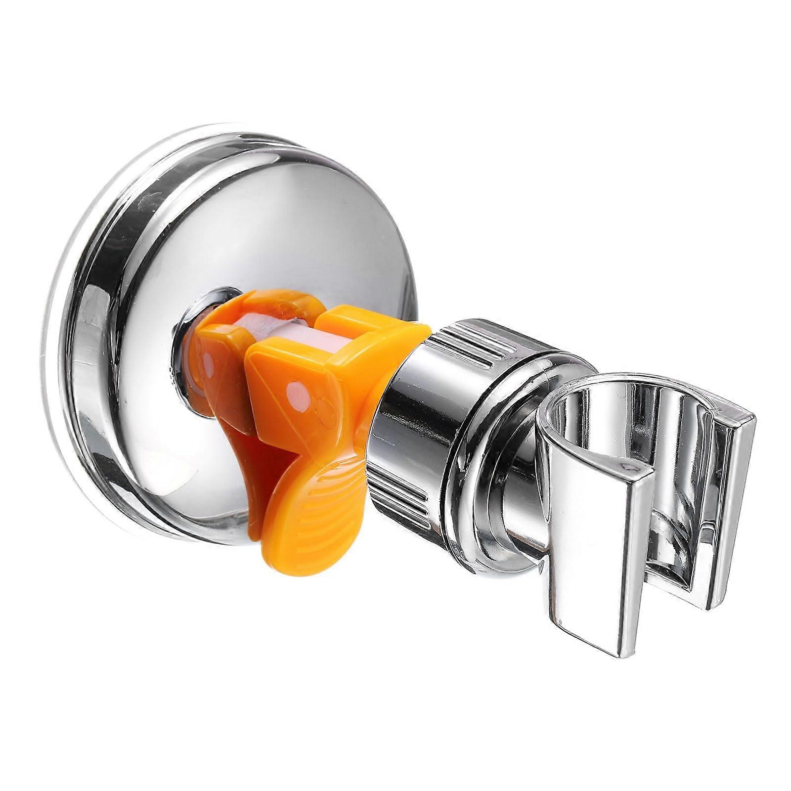 Suction Cup Shower Head Holder, Adjustable 360° Rotating Wall Mount Bracket for Bathroom Silver/Orange