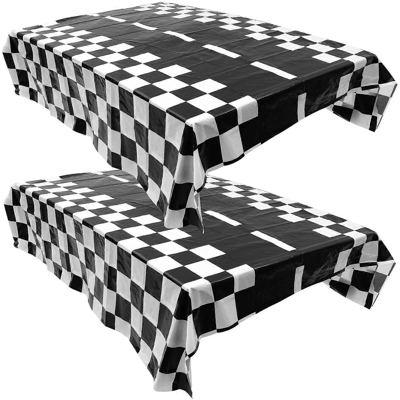 Racing Tablecloth Checkered Tablecloth for Protection 2Pcs Party Use