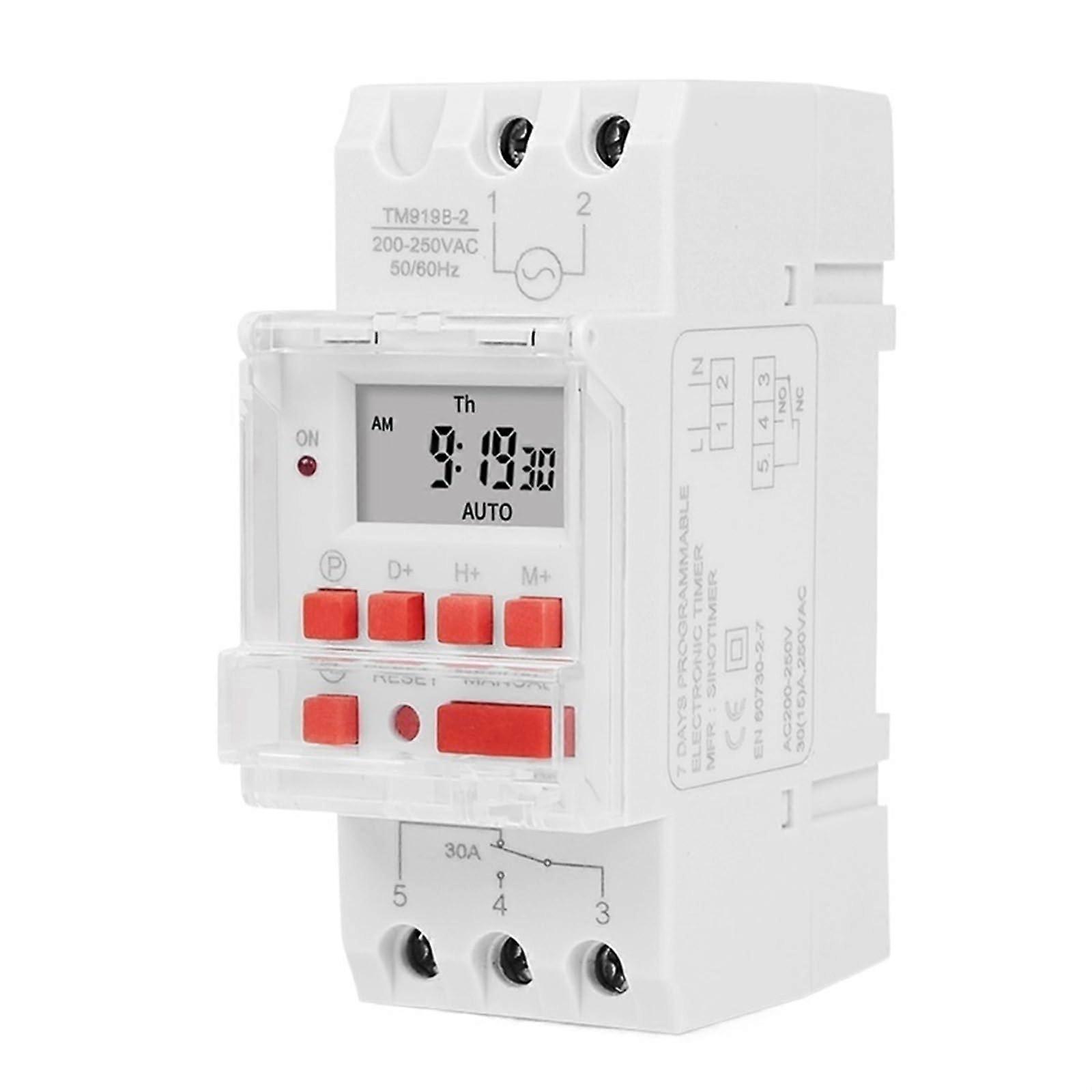 30A  Load 85265VAC 7Day Digital Programmable Timer Switch Relay with 16 ON/OFF Outputs 12V