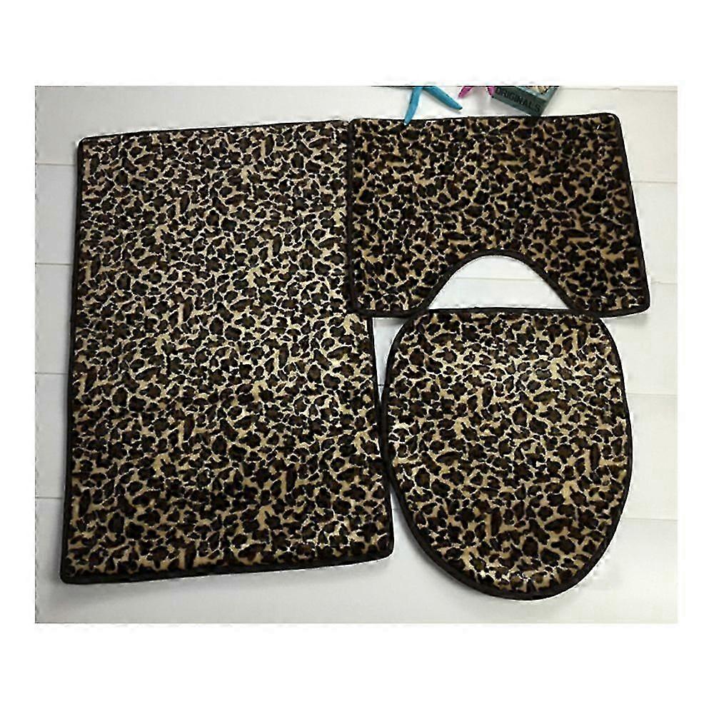 Leopard Print 3pcs Bathroom Set