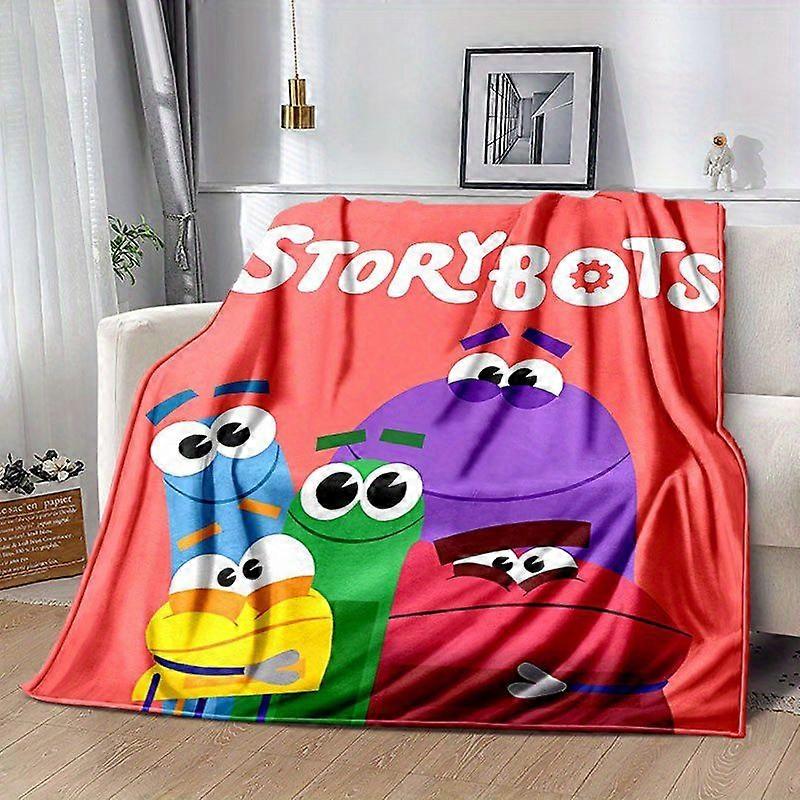 Story Bots Theme Blanket Soft and Cozy Digital Print Polyester Knit