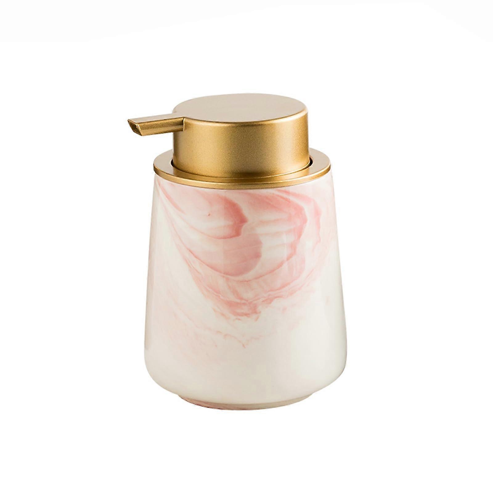 Luxury Ceramic Foaming Soap Dispenser with Rich Foaming Pump, Marble Pattern, 12.8oz Refillable