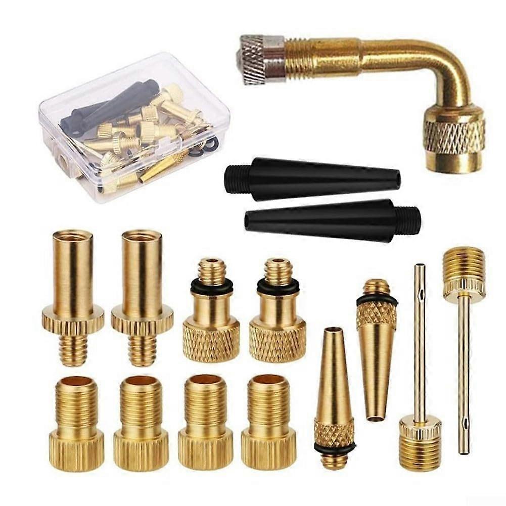 15pcs Universal Bicycle Pump Adaptor Kit with MultiValve Compatibility and Organizer Box