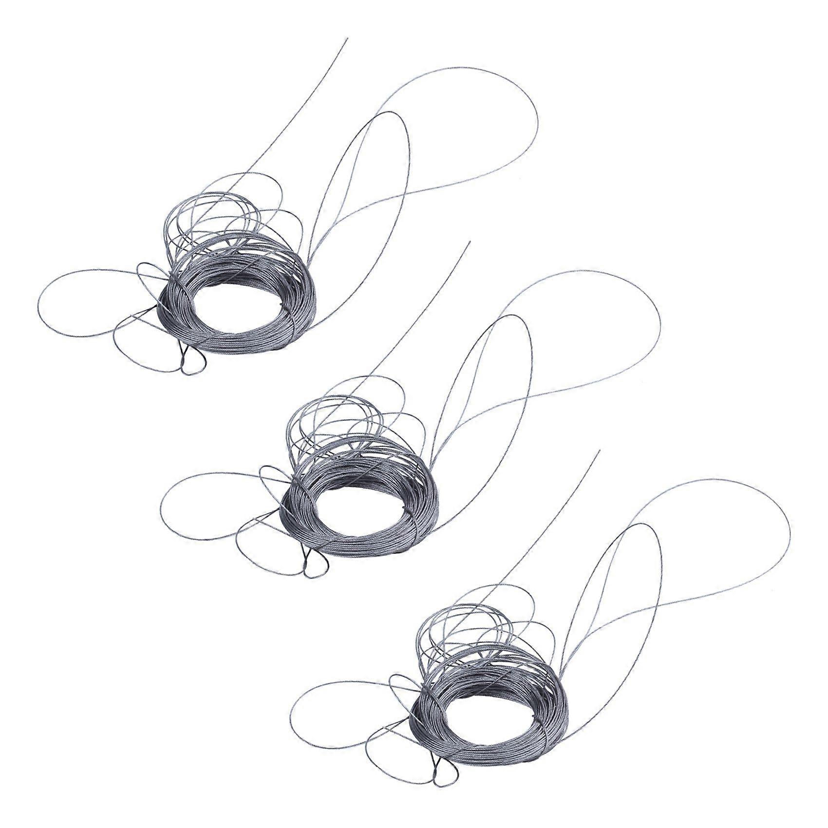 3X STAINLESS Steel Wire Rope Cable Rigging Extra, Length:15M Diameter:1.0mm