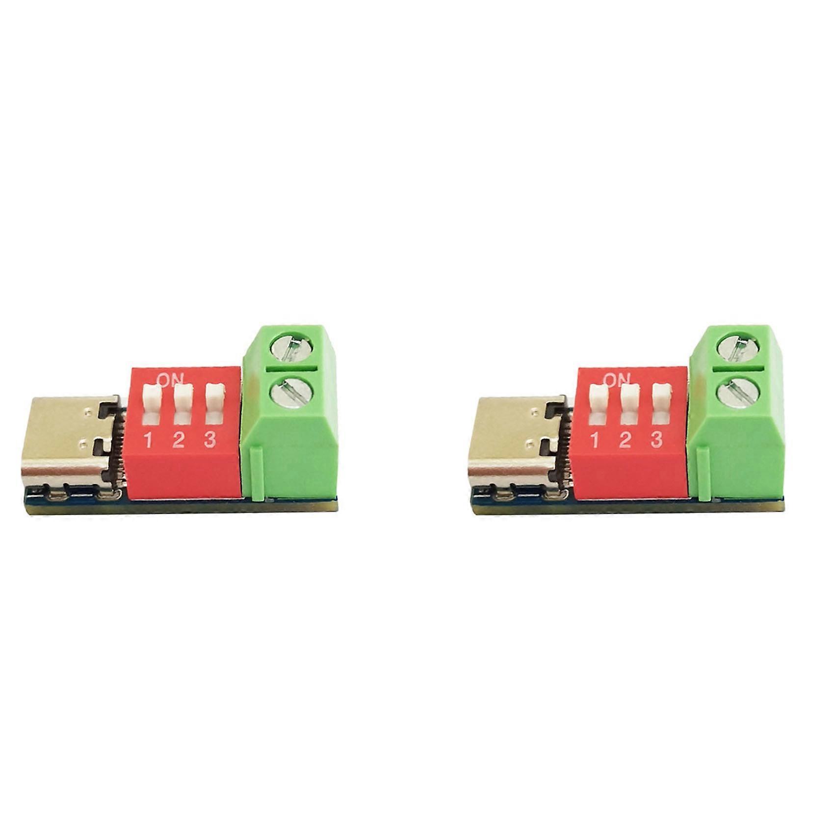 2PCS Type-C PD QC Trigger 5V-20V DC Adjustable Voltage Power Module Dial Adjustment Voltage Fast Charging Decoy Module