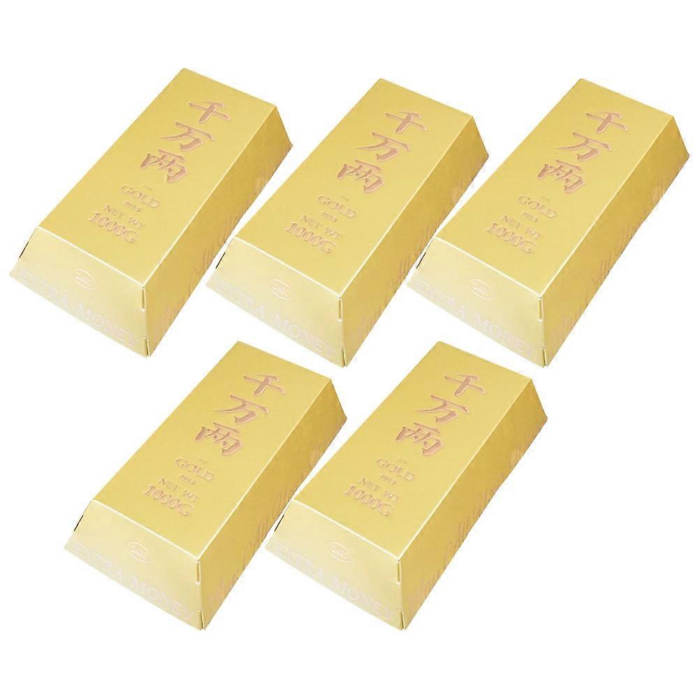 Candy Boxes Gift Wrapping Box Rectangular Golden 10.6×5.1×2.2in Storage 5Pcs