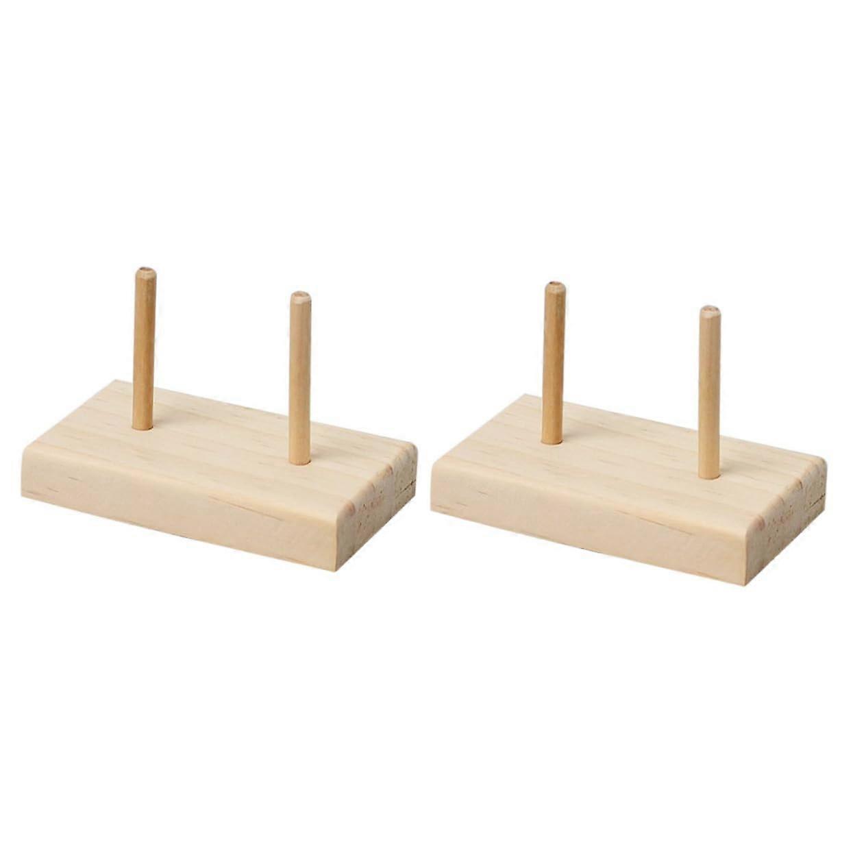 Wooden Thread Rack Organizer with Adjustable Pegs, SpaceSaving Vertical Sewing Spool Holder