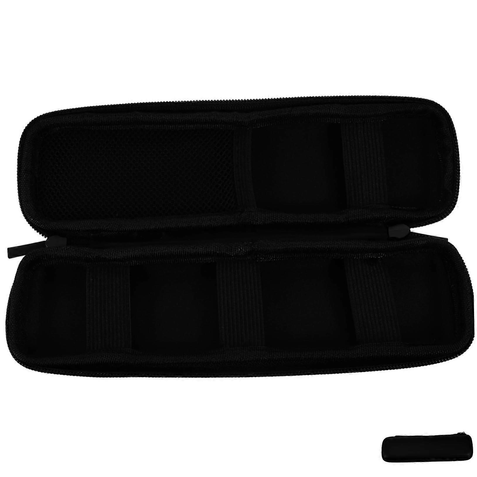 Fountain Pen Case EVA Hard Shell ImpactResistant Black Storage Holder with Elastic Strap