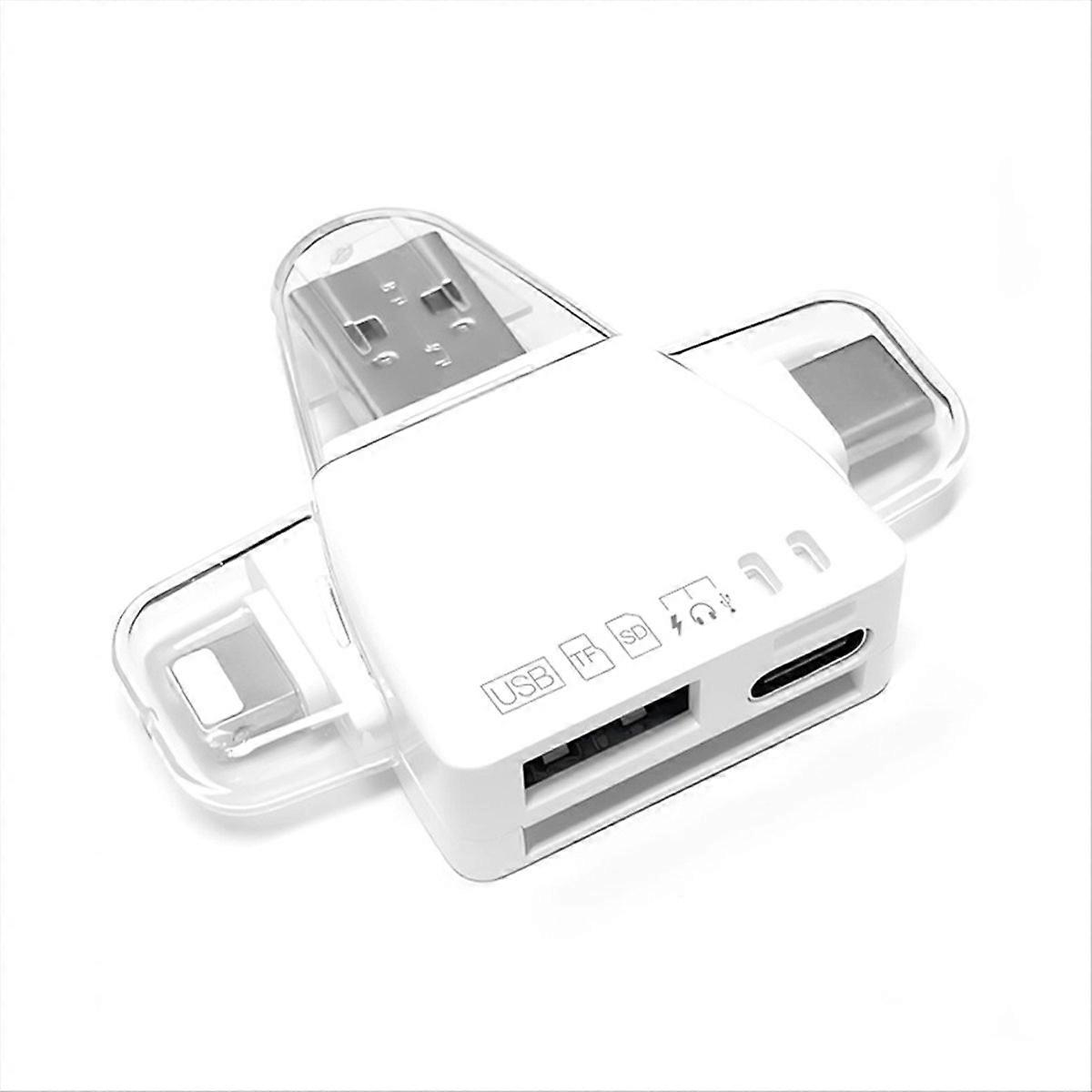 Card Reader Multi-Function Universal Phone Computer Adapter White