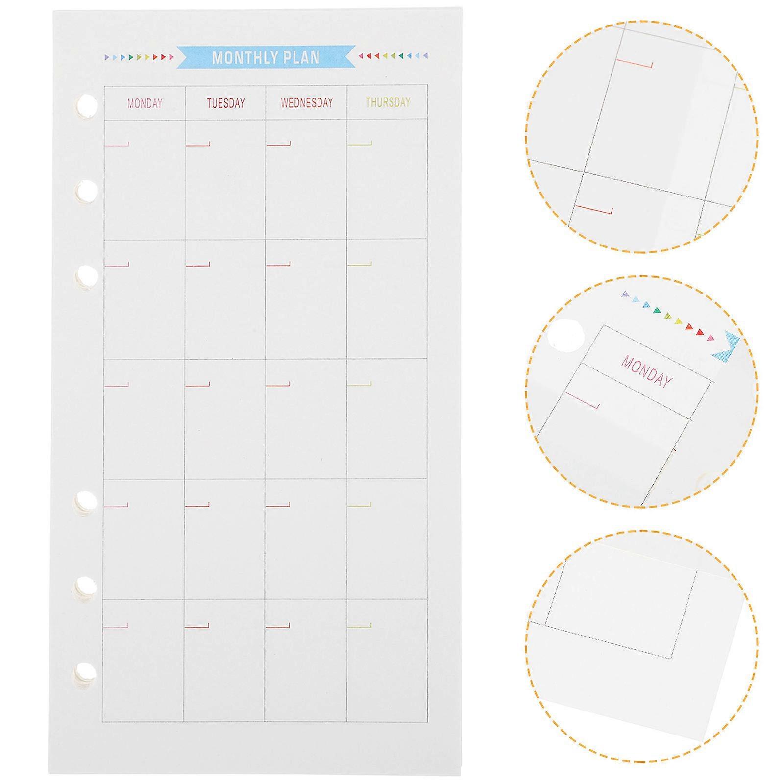 6 Holes Paper Refills for Notebook with 40 Sheets for Office Use