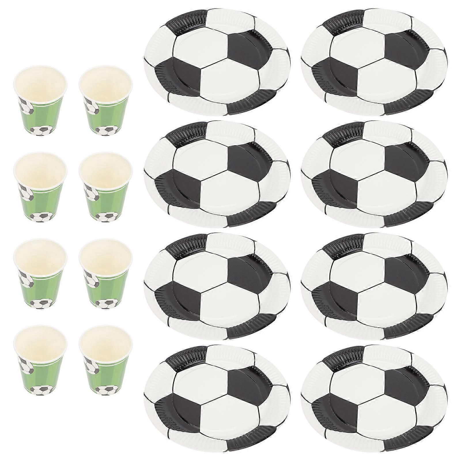 Multi-Function Soccer Plates for Party Use 1Set of Paper Plates