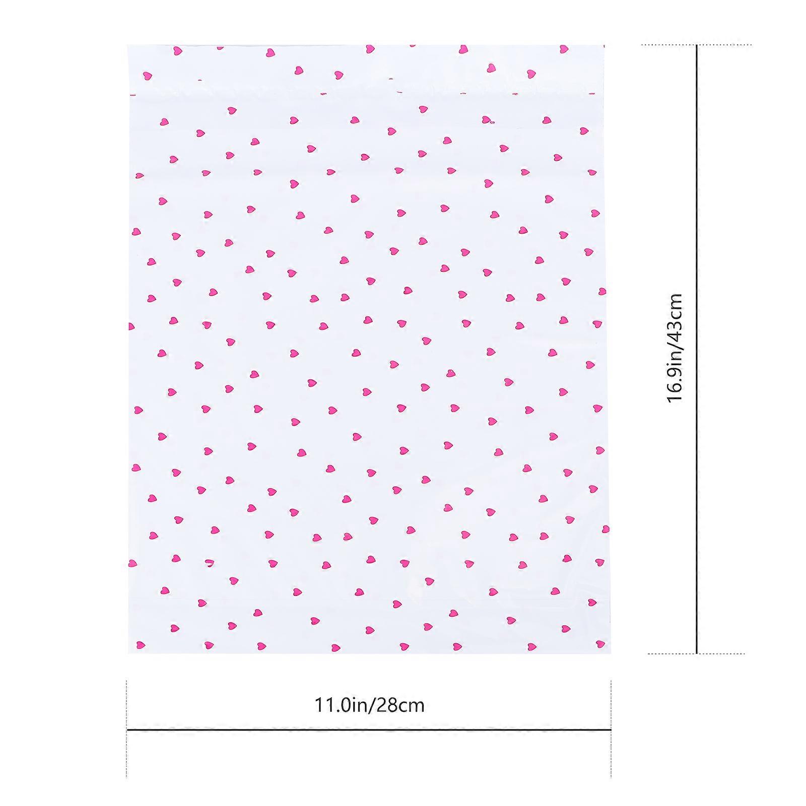 Packaging Bag Heart Pattern for Wrapping 100Pcs White Thickened Plastic