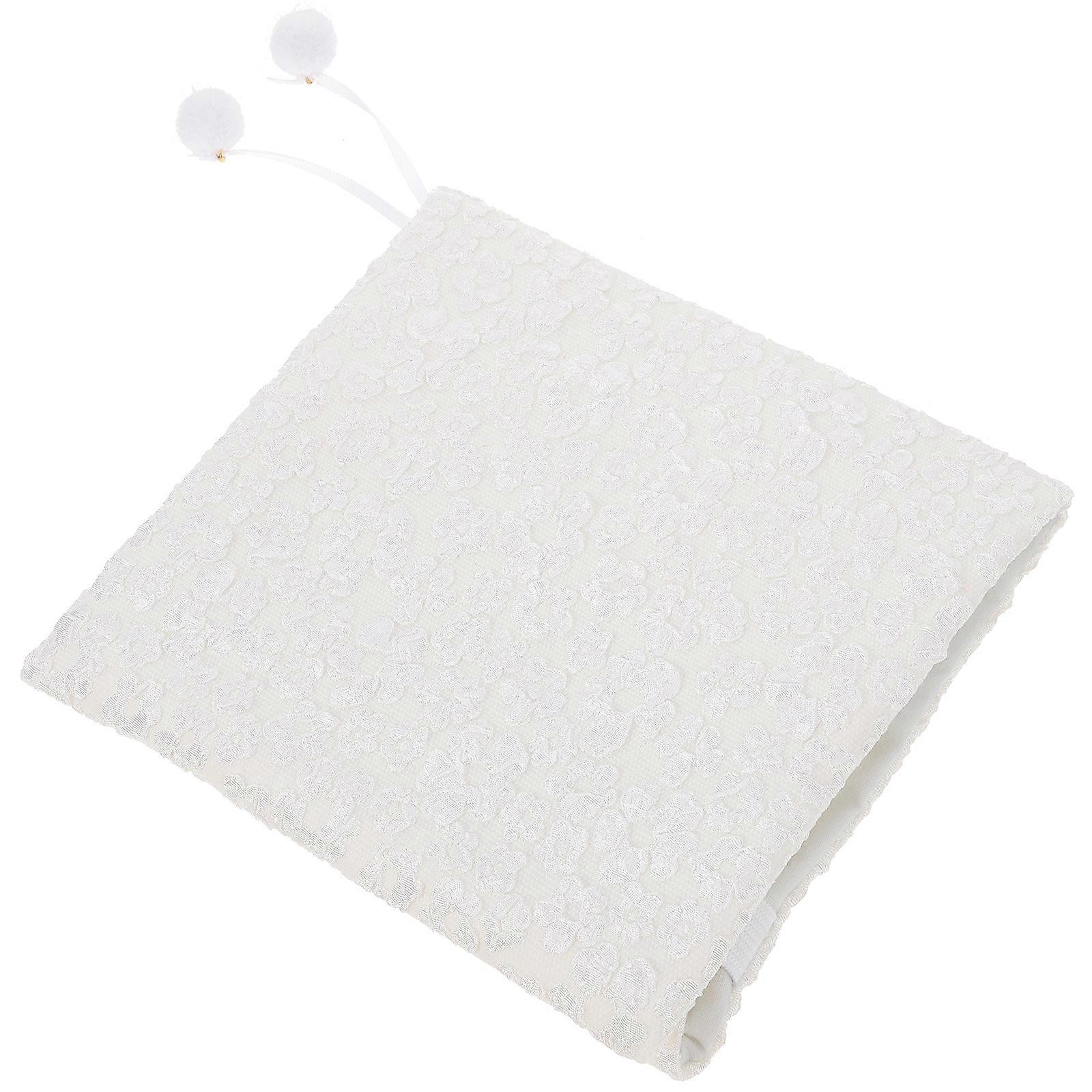 White Decorative Book Cover Sleeve 5Pcs for Notebook Protection Polyester