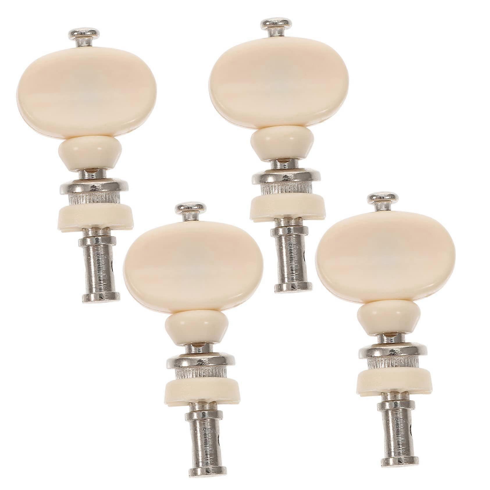 Ukulele Tuning Pegs Set 4 String Geared Tuners with Plastic Buttons Easy Installation