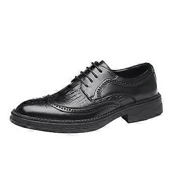 Schwarze Oxford-Schuhe für Herren aus Leder mit atmungsaktivem Material und ganztägigem Tragekomfort – ideal für den Business-Bereich, Größe 6 UK