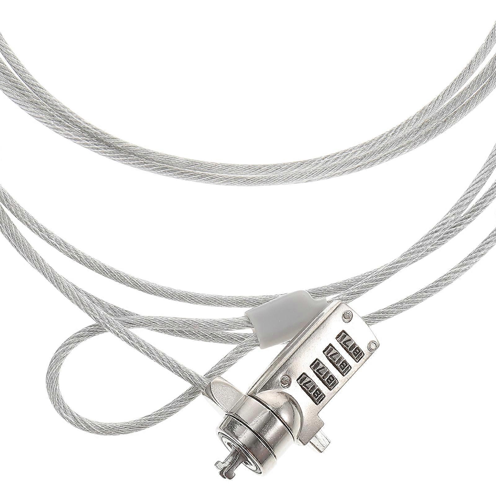 Laptop Security Lock with Resettable Code for Tablets and Monitors 1.8m Silver