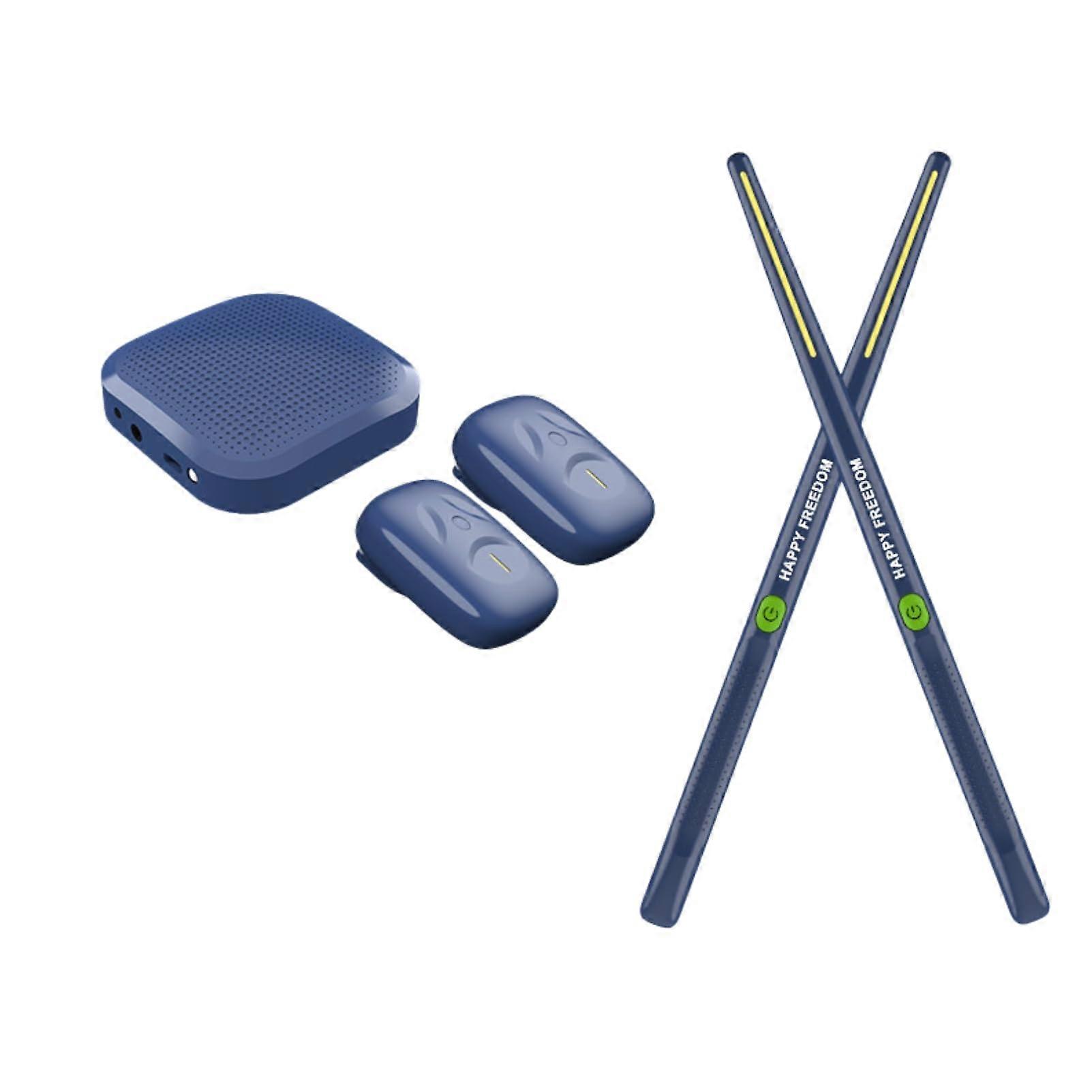 Virtual Drum Kit with 3D Motion Sensing, Electronic Air Drum Set for VR, Includes 2 Drumsticks, Blue