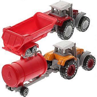 Caminhão de brinquedo de plástico, trator de brinquedo para crianças, conjunto de 2 peças, modelo de veículo.