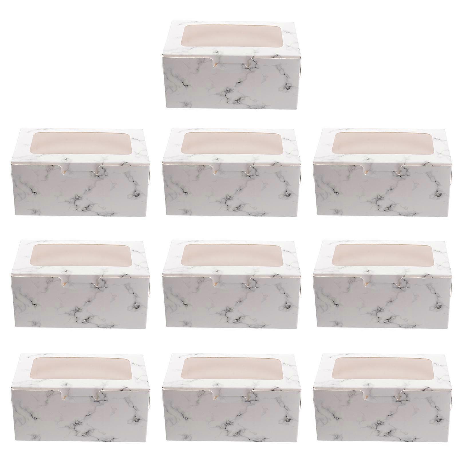 White Cupcake Containers Paper Boxes for Storage with Insert 10Pcs