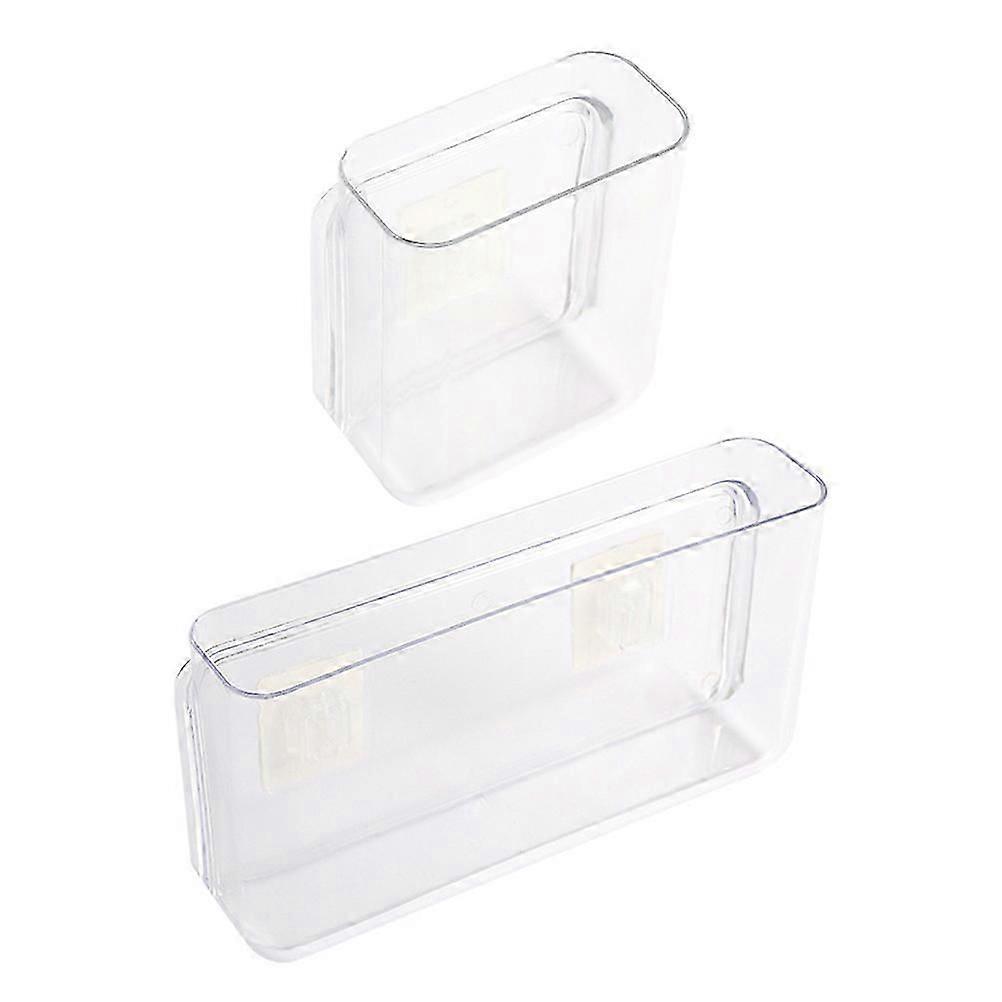 Wall-Mounted Storage Box Transparent for Storage Function 2Pcs Set