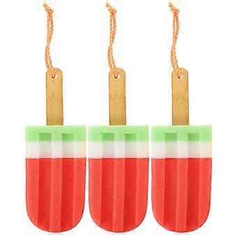 3Pcs Ice Cream Shaped Bath Ball Bathing Towel Creative Bath Flower Shower Body Rubbing Towel Random Style